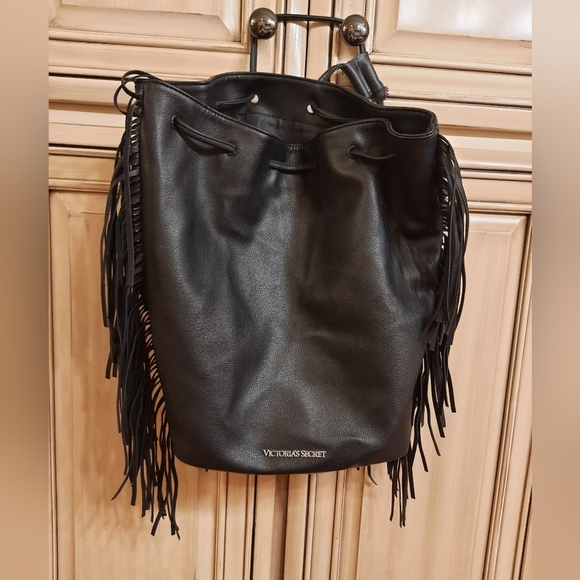 Victoria's Secret Black Fringe Backpack!‎ - Picture 1 of 8